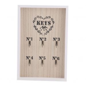 Hjlian Boite A Cles Murale Rustique, Support De Rangement Decoratif Pour Cles (6 Crochets) - Neuf