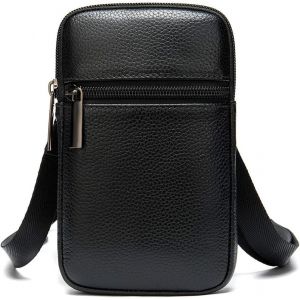 SJZG-Pochette T&eacute;l&eacute;phone Portable Ceinture Cuir Homme, Sacs &Agrave; Bandouli&egrave;re Homme Cuir, Vertical Porte Telephone Ceinture Homme Sacoche Pour Smartphone Pochette Sac Banane Portefeuille Sac Epaule Sac Ba - Neuf