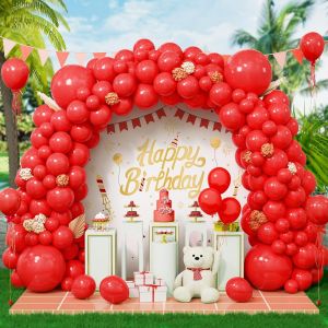 SJZG-Lot De 143 Ballons Rouges Pour Arche De Ballons Rouges De 1,5 &Agrave; 22,4 Cm, 30,5 Cm, 45,7 Cm, Ballons En Latex Rouge Mat Pour Homme Et Femme, Mariage, Fian&ccedil;ailles, Demande En Mariage, D&eacute;coration - Neuf