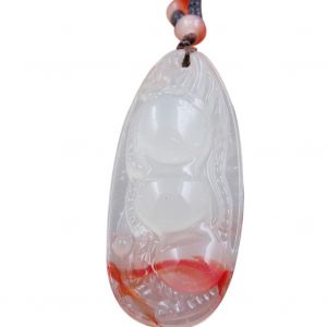 Collier Pendentif Exquis En Forme De Haricot Pour Femme, Imitation Jade, Cristal, Bijoux Decoratifs - Neuf