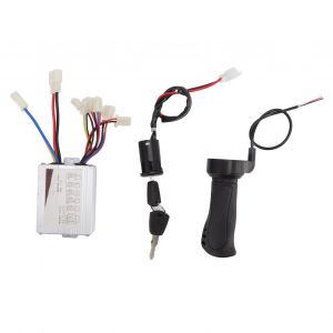 Controleur de vitesse de moteur a balais 36 V 500 W avec poignee d'accelerateur et verrouillage de porte electrique pour scooter electrique, tricycle et velo - Neuf