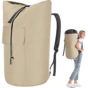 Sac a dos a linge robuste d'une capacite de 115 L, sac robuste pour etudiants, sac de sport vert armee a chargement par le haut avec sangles - Neuf