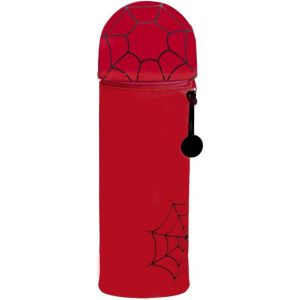 MAA-Trousse Ecole 2 en 1 en Silicone Souple Kawaii, Porte-Plume, Fermeture Eclair, Araignée Rouge Pochette de Stylo, Crayons, Marqueurs, Étui pour Fournitures Scolaires de Grande capacité - Neuf