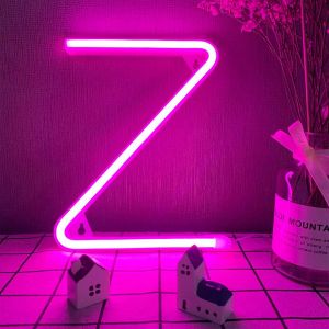 ERYI-Lettres Led Z Neon Lights Rose Alphabet Lights Marquee Lettres Night Lights Night Lights Lampes Party Decor Lampes Pile/Usb Mots Motorisés S'Allume Pour Mur Mur Mariage Annonce Party Décorations - Neuf