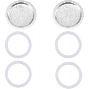 CMWS-Lot de 6 joints pour cafeti&egrave;re &agrave; expresso 6 tasses Bialetti, joints de rechange en silicone de qualit&eacute; alimentaire pour cafeti&egrave;res, 2 filtres et 4 joints en silicone pour cafeti&egrave;re - Neuf