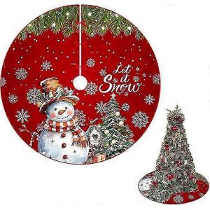 Jupe De Sapin En Maille Torsad&eacute;e Bordeaux Rouge 90 Cm Pour No&euml;l - Neuf