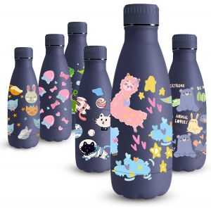 Gourde Isotherme Enfant, 350mlgourde Inox Isotherme, Impression 3d Gourde Isotherme Petite, Gourde , Sans-Bpa, Etanche Bouteille Appropri&eacute; & Enfant, Sport, &Eacute;cole, Ext&eacute;rieur - Neuf