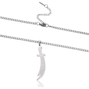 Tianyi-1 Pcs Collier &Eacute;p&eacute;e Pour Homme Et Femme, Collier &Eacute;p&eacute;e Zulfiqar Imam Ali Zulfiqar Avec Pendentif Rune Arabe Musulmane, Bijou Talisman, Amulette Religieuse, Mat&eacute;riau En Acier Inoxydable 304 - Neuf