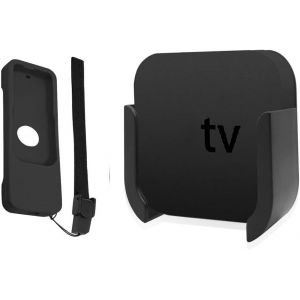 Support TV pour Apple TV 4&egrave;me et 4K 5&egrave;me g&eacute;n&eacute;ration, Support de Fixation Murale avec bo&icirc;tier d'extension Bonus pour Apple TV 4&egrave;me / 4K 5&egrave;me g&eacute;n&eacute;ration (Noir) - Neuf