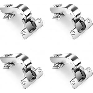 4PCS Charni&egrave;res d'armoire d'angle &agrave; 90 degr&eacute;s, charni&egrave;res de porte d'armoire pliantes d'angle &agrave; ouverture &agrave; 90 &deg; avec amortisseur hydraulique, charni&egrave;res de porte d'armoire de cuisine - Neuf