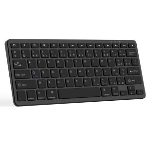 KALANKA-Store Clavier sans Fil Bluetooth pour iPad/Pro/Air/Tablette Android, Disposition AZERTY, Mini Clavier sans Fil Rechargeable (USB-C), Silencieux, Ultra-Mince, L&eacute;ger (Noir) - Neuf