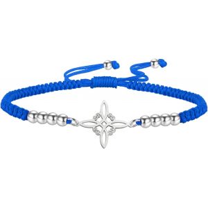 Eryi-Bracelet De N?Uds De Sorcières Pour Femmes Hommes En Acier Inoxydable Magie Sorcellerie N?Ud De Sorcière Avec Une Perle Tissage Coloré Ajustable Bijoux Wiccan - Neuf