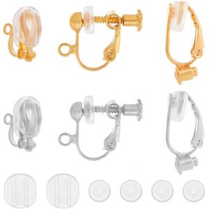 1boîte 48 Pièces Convertisseurs De Boucles D'oreilles Boucles D'oreilles À Clipser Composants De Convertisseur En Silicone Coussinets Coussins Non Pe - Neuf