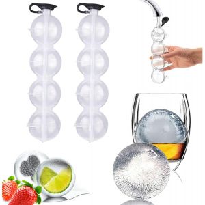 Pack De Bricolage Whisky Moules, 4 Trous Rond Cube De Glace De Fabricant De Moules Pour Le Whisky Et Les Cocktails, Garder Les Boissons Au Frais - Neuf