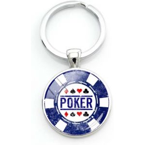 KAL-Porte-Clés Poker Set,Porte-Clés Poker Onglet Porte-Clés Avec Icônes Lettres Poker Rond,Porte-Clés Poker Bleu,Cadeau Pour Les Amateurs Et Les Joueurs De Poker, Turquoise, Xl - Neuf