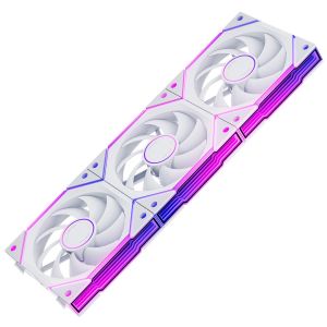 Nyotaultra Argb Lot De 3 Ventilateurs Pour Pc 120 Mm Rgb Daisy Chain-[Hdb] 58,5 Cfm/2000 Tr/Min/2,05 Mmh2O 4 Broches Pwn Et 5 V 3 Broches Argb Pour Asus Aura Gigabyte Msi-Blanc - Neuf