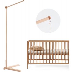 Promise Babe Baby Mobile Support Bois Design Ours, Lit Bébé Table À Langer Bricolage Support Mobile Réglable En Hauteur Parc Bébé Support Mobile Tige Pour Suspension (Bear Holder) - Neuf