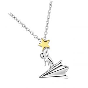 Collier Avion En Papier, Cha&icirc;ne De Clavicule Pour Femme Avec Motif &Eacute;toile, Bijou Tendance Pour Mariages Et Occasions Sp&eacute;ciales - Neuf