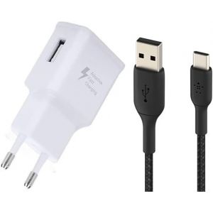 Chargeur Rapide Nouvelle G&eacute;n&eacute;ration 3A + C&acirc;ble Usb-C Renforc&eacute; Nylon Tress&eacute; Compatible Avec Samsung, Xiaomi, Redmi, Oppo, Google, Honor, Huawe&iuml;, Motorola, Sony, Vivo[CHA8222036] - Neuf