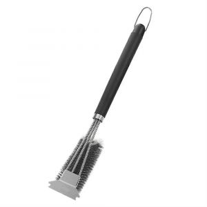 Brosse a barbecue en acier inoxydable, ideale pour les voyages et le nettoyage en exterieur. Brosse antiadhesive pour la cuisine et la maison (gris). - Neuf