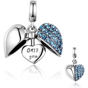 Charms Amour C?Ur En Argent Sterling 925 Avec Cristal Pour Bracelets Breloque En Forme De C?Ur En Argent Sterling 925 Compatible Avec Les Bracelets Et Colliers Et Europ&eacute;ens - Neuf