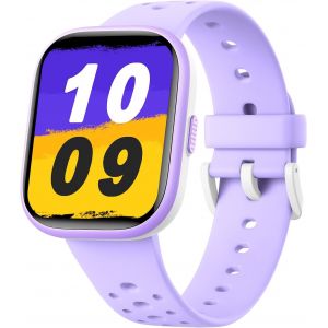 Montre intelligente pour gar&ccedil;ons,Montre tracker de fitness &eacute;tanche pour enfants avec 1,83 "",Moniteur de fr&eacute;quence cardiaque,Jeux de puzzle avec application,Cadeaux pour adolescents 6+,Violet - Neuf