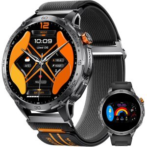Montre Connectée Homme Avec Appels Bluetooth-1,75"" Hd Amoled Écran, 730mah 110+ Modes Sport Smartwatch, Surveillance Fréquence Cardiaque/Spo2/Sommeil, Compatible Android Ios Nylon Noir - Neuf