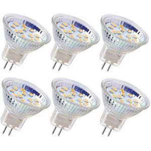 Lot De 6 Ampoules Led Mr11 Gu4 Spot 3w 18 Led &Eacute;quivalent Halog&egrave;ne 20w Non Dimmable 12v Ac/Dc (Blanc Chaud) - Neuf