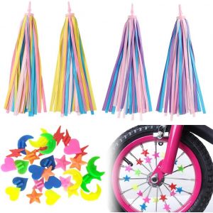 Shiba-2 Paires De Vélo Tassels Et 36 Perles De Rayons, Accessoires De Vélo Pour Filles Perles De Clip De Vélo Rubans À Pompons Col[2 - Neuf