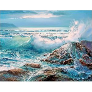 Ayuhr-50 X 40 Cm Diamond Painting Mer Diamond Painting Paysage Diamant Peinture Mer Peinture Par Numéros Mer Diamant Peinture Art Broderie Point De Croix Images Cadeau Décoration Murale - Neuf