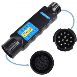 13 Broches Feux De Remorque Testeur pour Fiche Et Prise Diagnostic des Circuits électriques Câblage 12v Connecteur De Remorquage Voiture Caravane.[X32] - Neuf