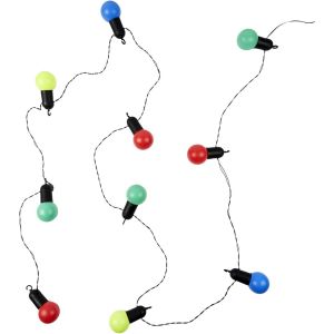 Kal-, Guirlande Lumineuse Extérieure 10 Ampoules Led 2.70 M, Multicolore, Etanche, Crochets Pratiques Pour Suspendre, Déco Outdoor Ambiance Chaleureuse - Neuf