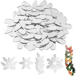 150pcs Dorp Forme Miroir Mosaïque Carrelage Petit Tear Drop Mirror Mini Craft Mirror Drop Glass Mirror Tile Diy Teardrop Craft Mirrors For Art Wall Door Décorations Pour La Maison - Neuf