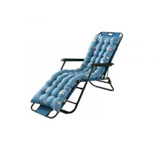 Coussin De Chaise Longue Floral Bleu 120 X 48 X 8 Cm Pour Chaise &Agrave; Bascule Ou Transat - Neuf