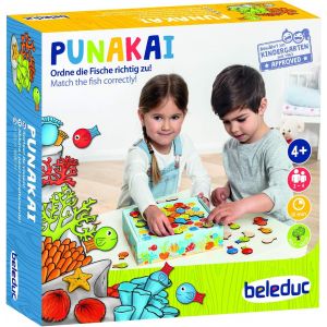 ChenQuanSarl-Punakai Jeu Enfant 4 Ans En Famille - Range Les Poissons En Ordre - Jeu 2 &Agrave; 4 Joueurs Jeu De Soci&eacute;t&eacute; En Bois Fille & Gar&ccedil;on - Coordination Oeil-Main, Motricit&eacute; Fine, Concentration & Lang - Neuf