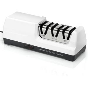 Nouvelhorizonstore-Aiguiseur De Couteaux &Eacute;lectrique 100% Diamant, Aiguiseur De Couteaux De Cuisine Professionnel &Agrave; 3 Niveaux Et 20 Degr&eacute;s Avec Guide D'angle De Pr&eacute;cision Pour Un Aff&ucirc;tage Grossier (Bl - Neuf