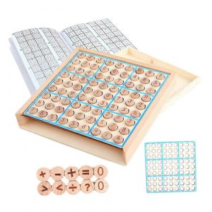 Plateau De Jeu De Sudoku Portable En Bois, Jouet &Eacute;ducatif Pour Am&eacute;liorer Les Comp&eacute;tences De Pens&eacute;e Logique Chez Les Enfants - Ensemble De Jeu De Casse-T&ecirc;te Id&eacute;al Pour Les Anniversaires - Neuf