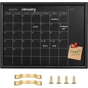 Lbgwp60-Okydody Ylhb-Bk-3040).De - Calendrier Mensuel - Cadre Noir - Tableau Noir Magnétique Pour Planification, Plan Scolaire, Mémo, Tableau Suspendu Pour Bureau, École Et Maison - Neuf