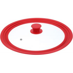 Kalanka-1 Couvercle Universel Pour Casseroles De 28,9 Cm, 30,5 Cm, 31,8 Cm De Diamètre, Couvercle De Poêle De Rechange Avec Bord En Silicone Résistant À La Chaleur, Couvercle De Poêle Pour Grille - Neuf