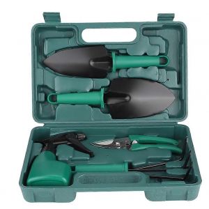 5pcs Jardinage Plante Jeu d'outils de BRICOLAGE avec &eacute;tui de Rangement, une R&egrave;gle, un R&acirc;teau M&eacute;tallique et en Acier Inoxydable Pelle - Neuf