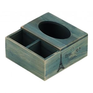 Hjlian Boite A Serviettes En Bois Multifonctionnelle, Boite De Rangement Pour Mouchoirs, Ornements Decoratifs De Bureau - Neuf