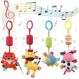 NouvelHorizonstore-B&eacute;b&eacute; Jouets Suspendus Coffret Cadeau, Jouets pour poussettes Peluche Hochets Anneaux, Peluche B&eacute;b&eacute; &agrave; Clip pour Berceau ou Poussette, Jouet &Eacute;ducatif d'&Eacute;veil B&eacute;b&eacute; pour Nouveau-N&eacute; Jou - Neuf