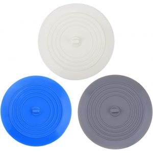 Lot de 3 bouchons de baignoire en silicone, bouchon d'évier, bouchon de baignoire à ventouse plate pour cuisine, salle de bain et buanderie - Neuf