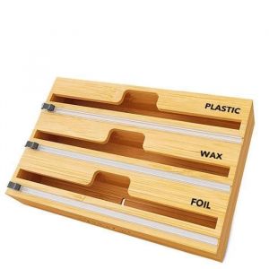Ttlife 3 En 1 Distributeur Papier Aluminium, Distributeur Aluminium Et Film Alimentaire Avec Coupe, Cuisine Stockage Coupeur Film - Neuf