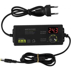 Adaptateur d'alimentation Universel, 3 &agrave; 36 V R&eacute;glable Large Plage Tension W 1,5 a AC DC C&acirc;ble Chargeur Secteur Bloc Convertisseur Prises &eacute;lectronique Domestique avec Prise UE - Neuf