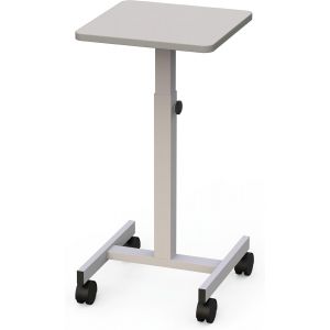 SUBZONAL-Table d'Appoint 38 x 38 cm, Table pour Videoprojecteur et Projecteur Jusqu'&agrave; 20 kg, R&eacute;glable en HAuteur, Pied Stable avec 4 Roulettes, Organisateur de Bureau pour Ordinateur Portable, Gris - Neuf