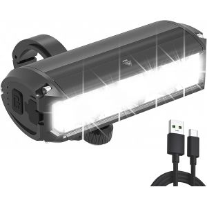 Lumiere Velo Avant, Lampe Velo Led Puissantes 5 Modes Lampe Vélo Rechargeable Usb Étanche Ipx5 Lumière Avant Convient Aux Vélos Vtt Vtc - Neuf