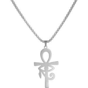 Kal-Collier N?ud Trinité Celtique Collier N?ud Celtique Pendentif Croissant De Lune Ancienne Irlandaise Triangle Celtique Amulette De Protection En Acier Inoxydable Pour Hommes Et Femmes - Neuf