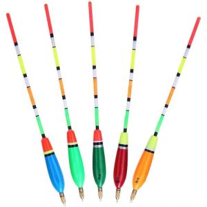 Kit de 5 Flotteurs de Peche en Bois de Balsa, Couleurs Multiples, Legers et Sensibles, Indicateur de Morsure de Peche, Equipement de Peche Haute Visibilite (6+2g) - Neuf