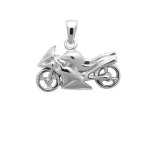 Pendentif Moto - Bijouxia - Argent Massif 925/1000 - Rhodi&eacute; - 1,5 X 2,4 Cm - 5,49 G - Neuf